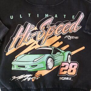 Ultimate Hi Speed 28 Sports Car 80s 90s Grey Racing Crop Sweatshirt